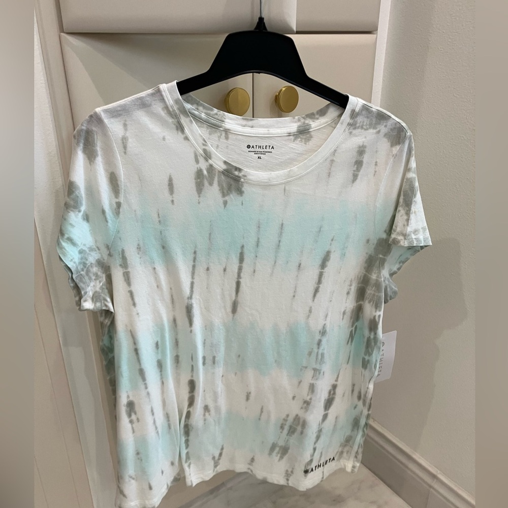 Athleta Women's Tie-Dye Top - Blue and Gray